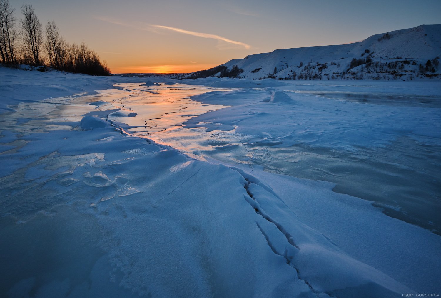 Река Кама зимой