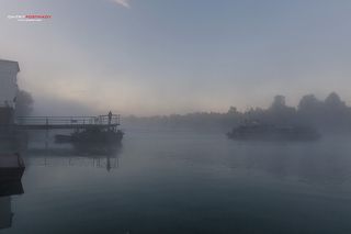 Паромная переправа на канале имени Москвы.Деревня Мельдино.