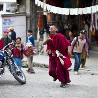 Бегающий буддийский монах. Они там снимали какой-то видео-ролик, что именно я так и не смог понять.