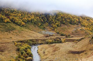 Харесское ущелье, река Урух, Северная Осетия