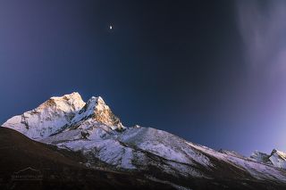 Ama Dablam (6,812 m.) shot from Pangboche, Himalaya, Nepal
