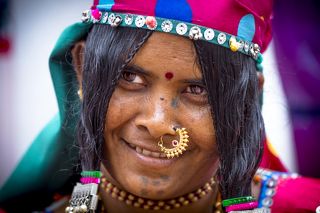 Портрет индийской женщины. Colva Beach. South Goa.