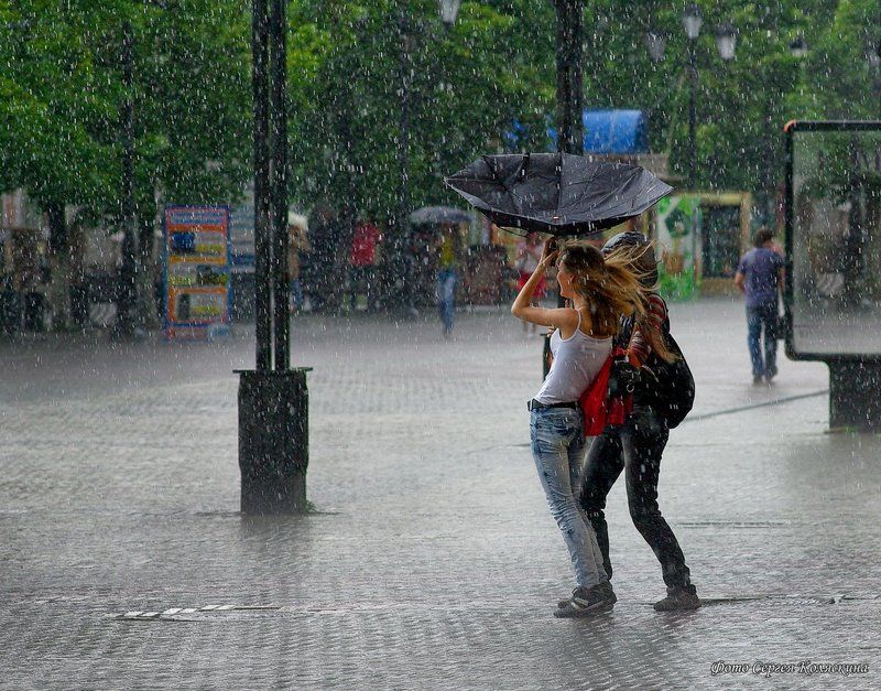 летний дождь, сергей коляскин, зонт, девушки Летний Дождьphoto preview