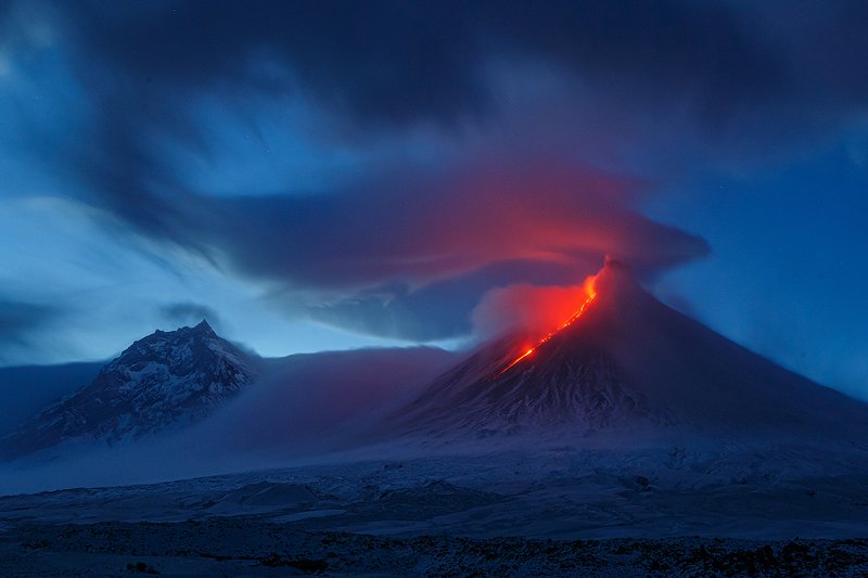 Камчатка, вулкан, лава, извержение, природа, путешествие, фототуры, ночь Логово драконаphoto preview