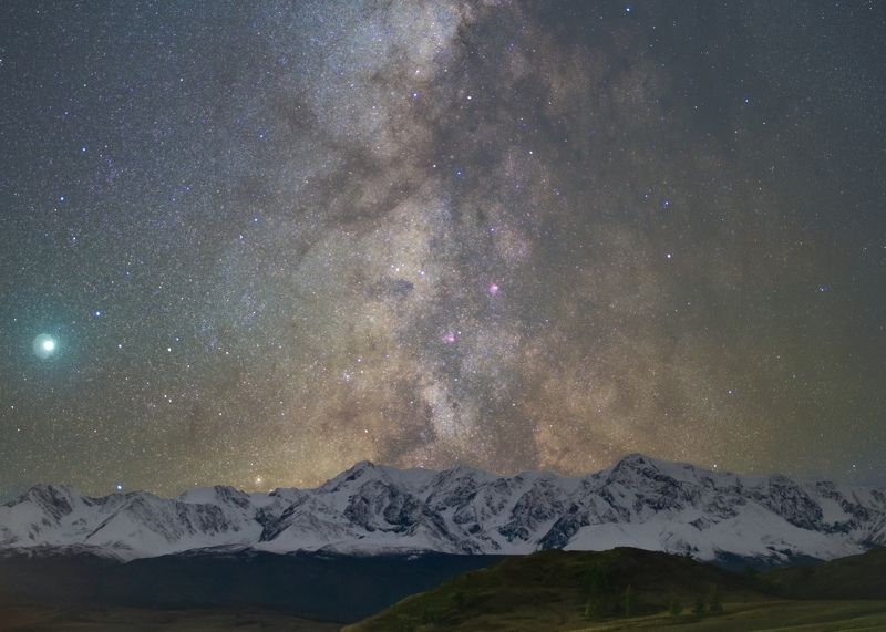 ночь звёзды млечный путь алтай горы Млечный путь над Северо-Чуйским хребтомphoto preview
