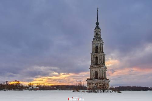 Bell tower of St. Nicholas Cathedral in Kalyazin