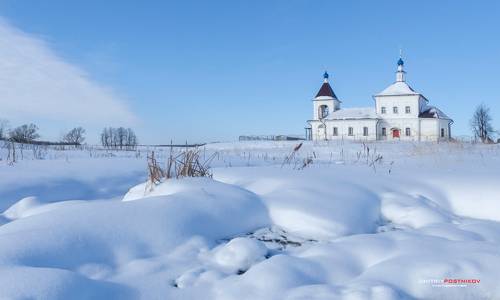 Церковь Космы и Дамиана в деревне Леднёво ,Владимирская область. Зима 2021.