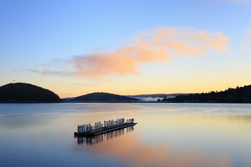 Morning at the Solina lake