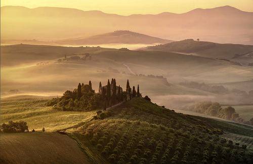Early morning Tuscany view
