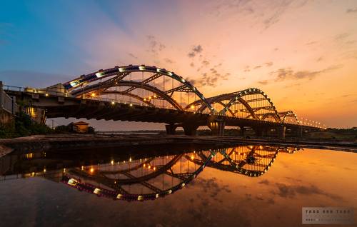 Sunset at Dong Tru Bridge, Vietnam
