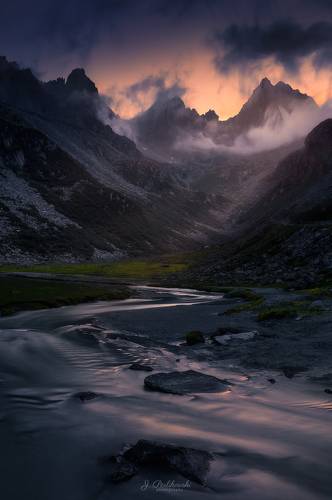 Alps at dusk