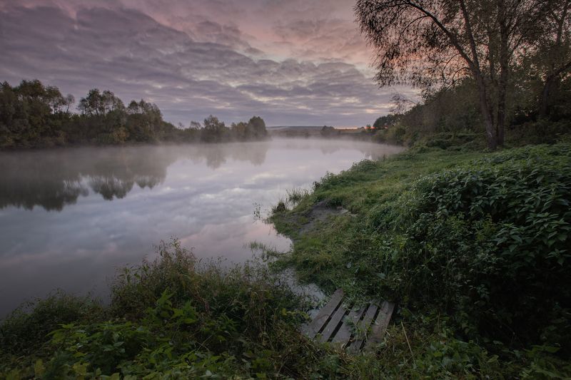 Dawn at Sura River, Penza region, Russia