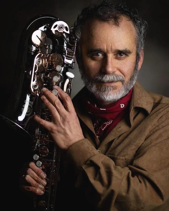 portrait with a saxophone