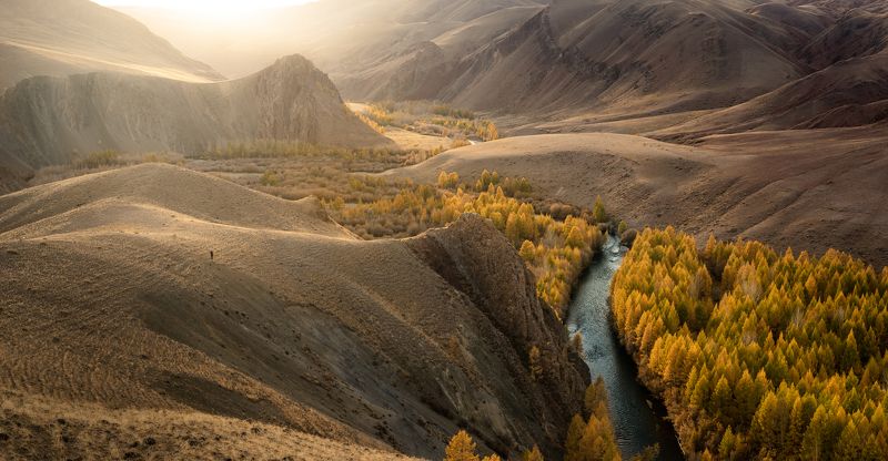 осень, долина, алтай, утро, вода, река, горы, россия На пороге...photo preview