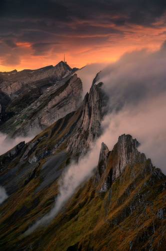 Sunset in Swiss Alps