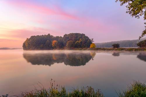 Sunrise over the Košice reservoir
