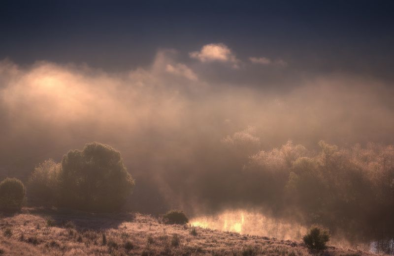 красивая меча, осень, пейзаж, рассвет Туманные чары Красивой мечиphoto preview