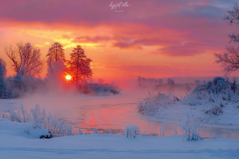  Frosty winter sunrise over the Gwda River (2)