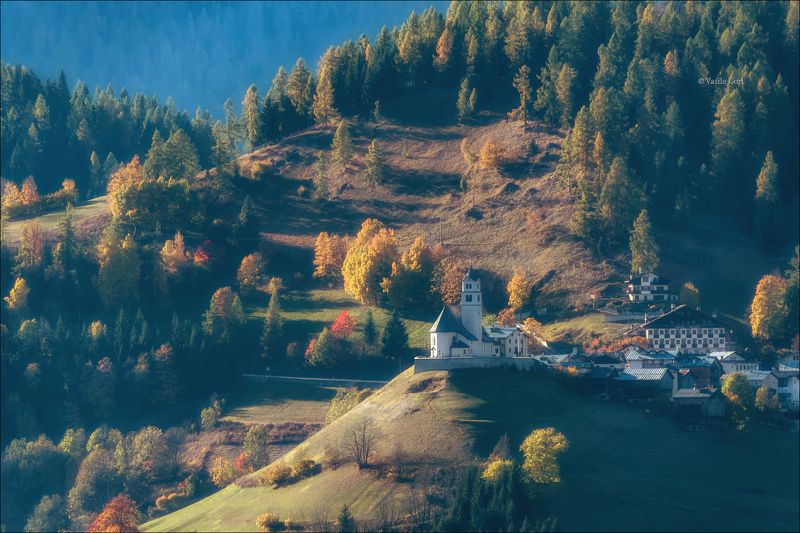 доломитовые альпы,selva di cadore,панорама,осень,италия,alps,свет Вечер октябряphoto preview