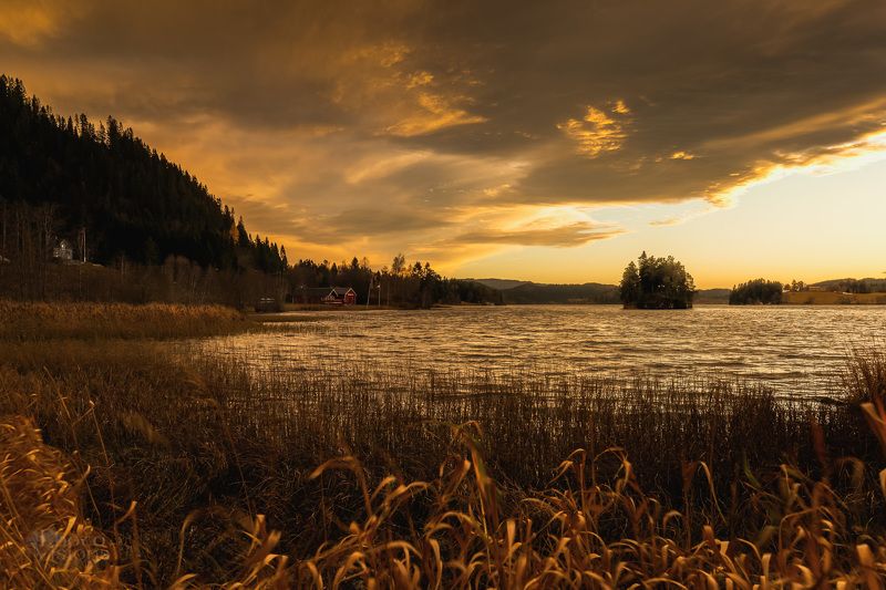 lake,sunset,norway,autumn,clouds,sky,evening, Rusty worldphoto preview