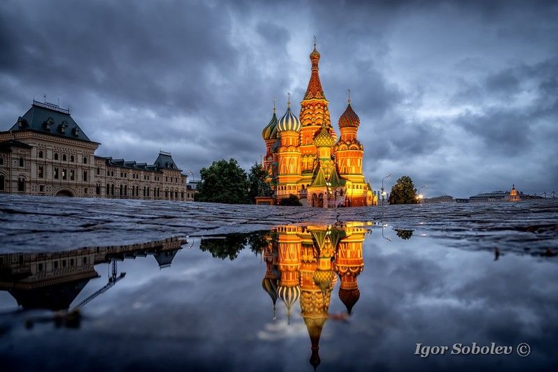 собор василия блаженного, москва, кремль, отражение Собор Василия Блаженногоphoto preview