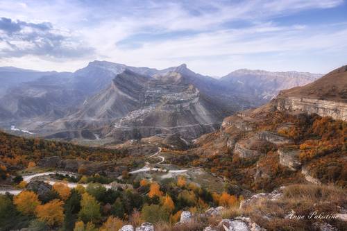 Панорамный вид на Гуниб (Дагестан)