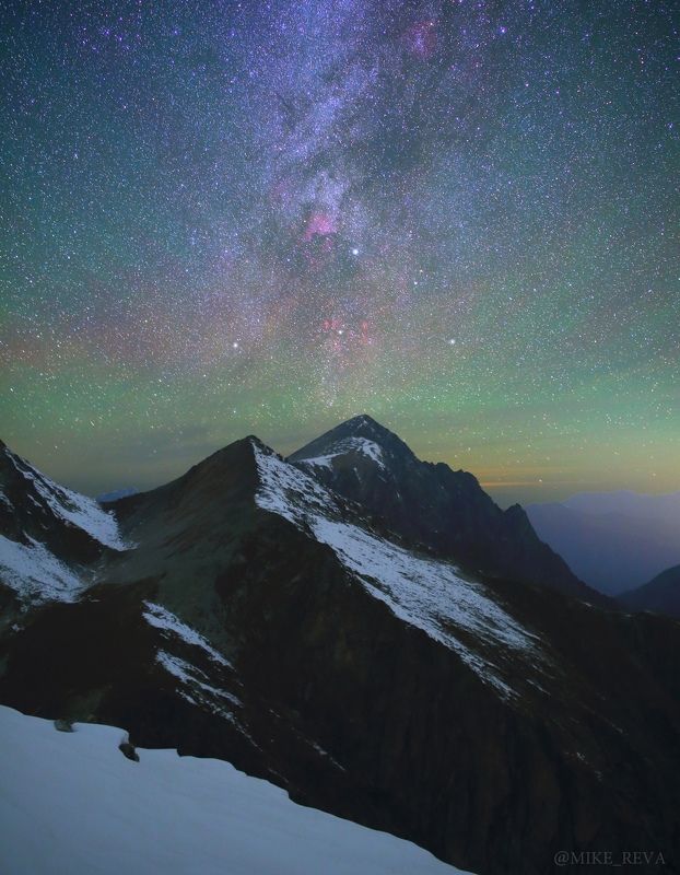 ночь ночной пейзаж астрофотография звезды созвездия Ночь в Тебердинском заповедникеphoto preview