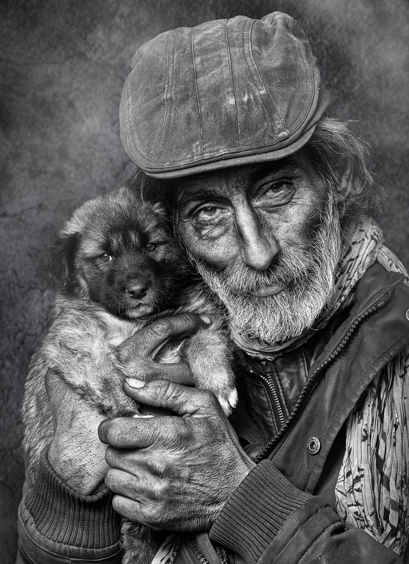 #portrait, #homeless, #dog, #سیاه_سفید Humans and dogsphoto preview