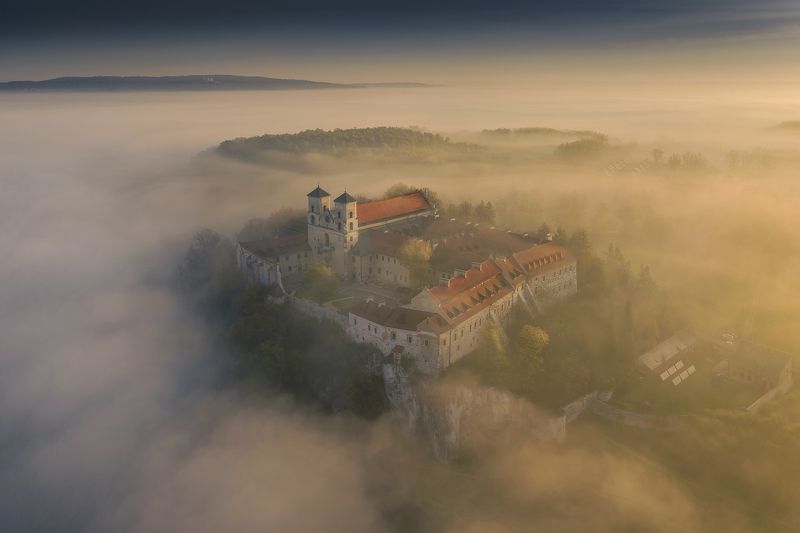 Monastery in the middle of fog