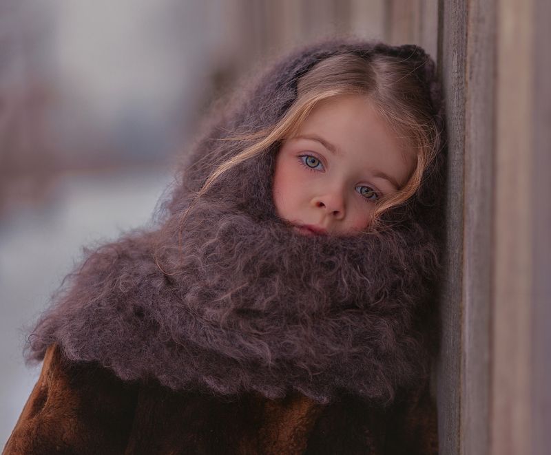 портрет, ребёнок, взгляд, зима, child, portrait, winter, sight photo preview