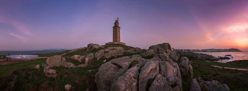 lighthouse architecture sea landscapes galicia spain deathcoast Hercules Towerphoto preview