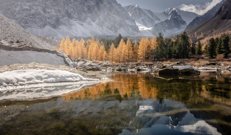 осень, долина, алтай, утро, вода, река, горы, россия,озеро Алтайские отражения..оз Сачкиphoto preview