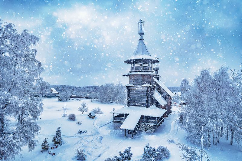 сергиев-посад, церковь, зима, снег Благовещенская церковьphoto preview