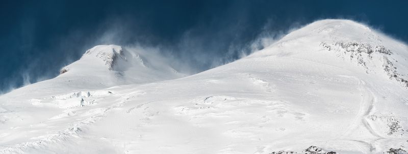 elbrus landscape mountains range nature caucasus plateau winter snow glacier The King.photo preview