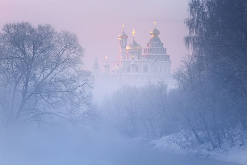 туман, храм, утро, подмосковье, истра Зимняя Истраphoto preview