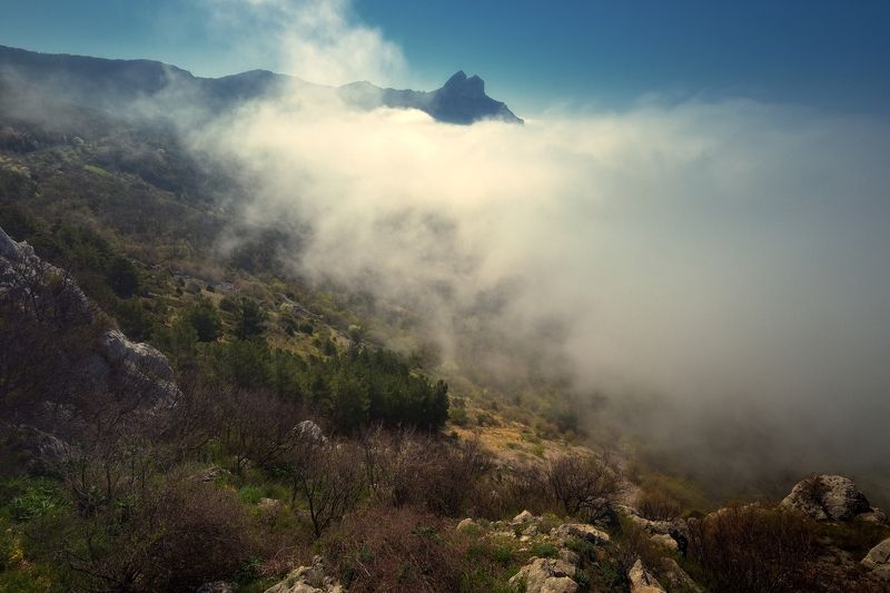 Крым, горы, облака, лето Облачное утроphoto preview