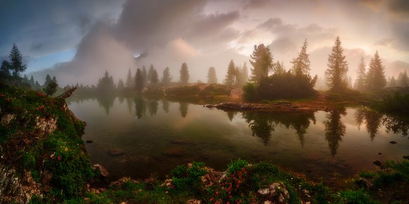 dolomites,italy in a fairy tale landphoto preview