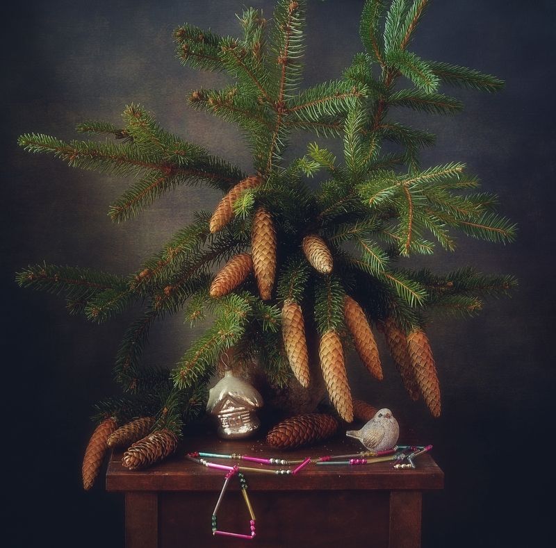 натюрморт,композиция,праздник,зима,шишки,игрушки,елка С Новым годом !!!photo preview