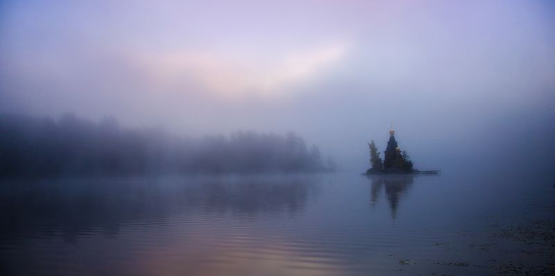 утро, туман, река, осень, унрковь Туманphoto preview