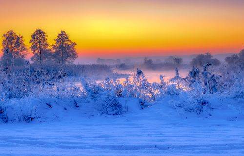 December frosty sunrise