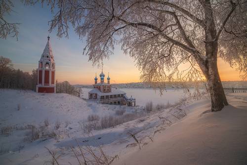 Казанский собор и зимний закат