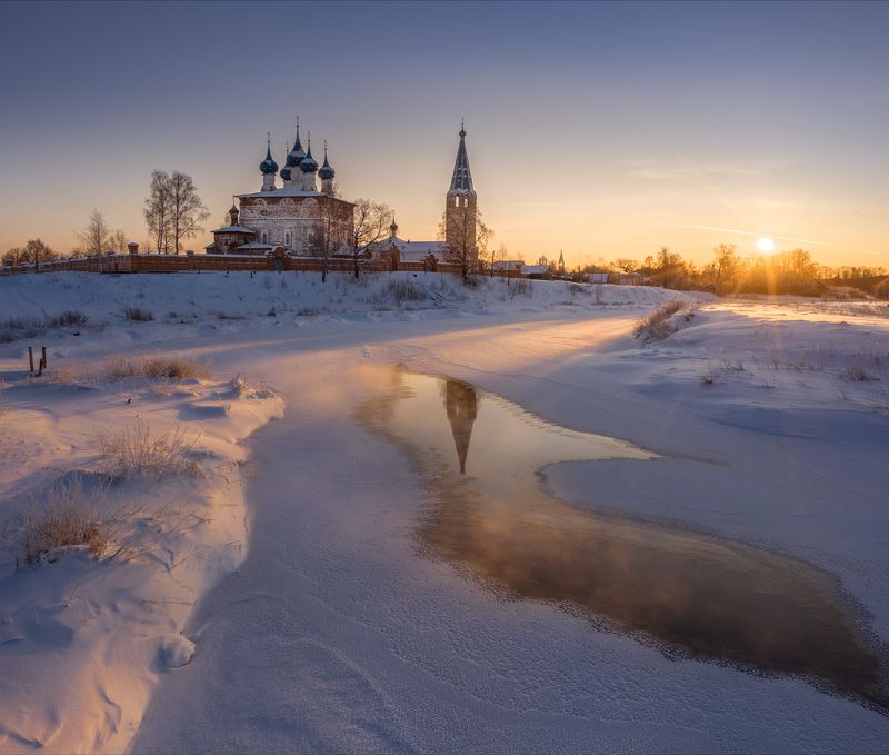 Село Дунилово Ивановская область зима закат