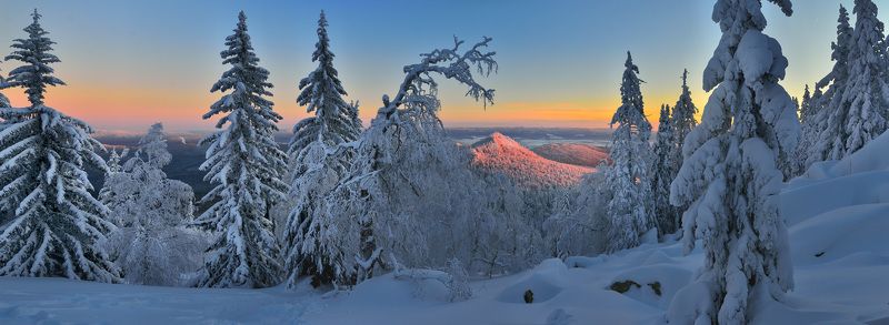 южный урал малиновка зима закат photo preview