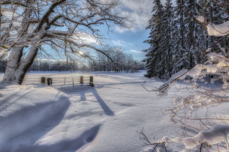 царское село пушкин зима мороз январь мост снег солнце Рождественские морозыphoto preview