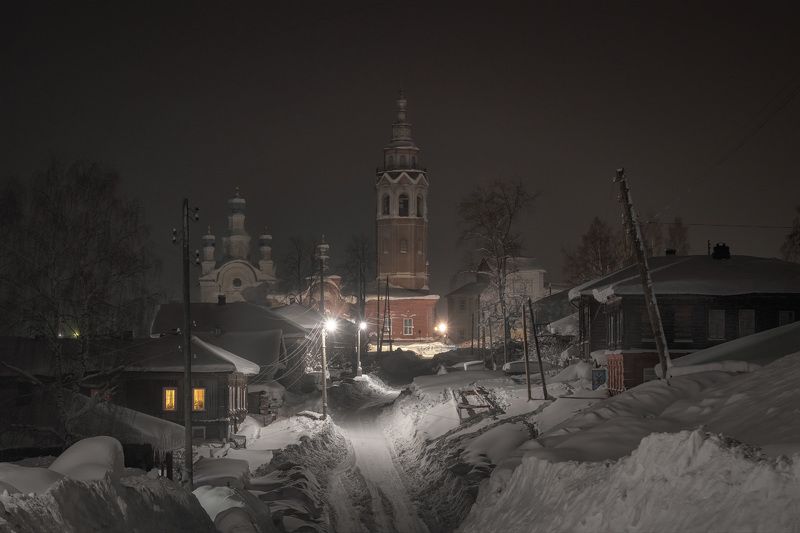 зима, январь,чердынь, церковь, снег, мороз, ночь, холод, пермь Новогодние ночиphoto preview
