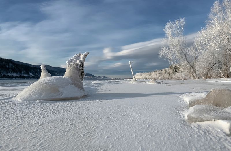 лед, мороз, берег, сибирь Улиткаphoto preview