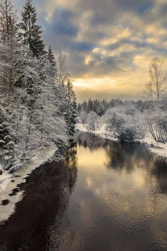 пейзаж, зима, река, природа, вечер Вечерphoto preview