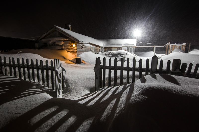 териберка, мурманск, ночь, полярная ночь, снег, пурга, север Полярная ночьphoto preview