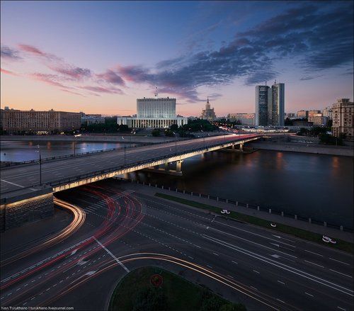 Вечерняя Москва. Новоарбатский мост.