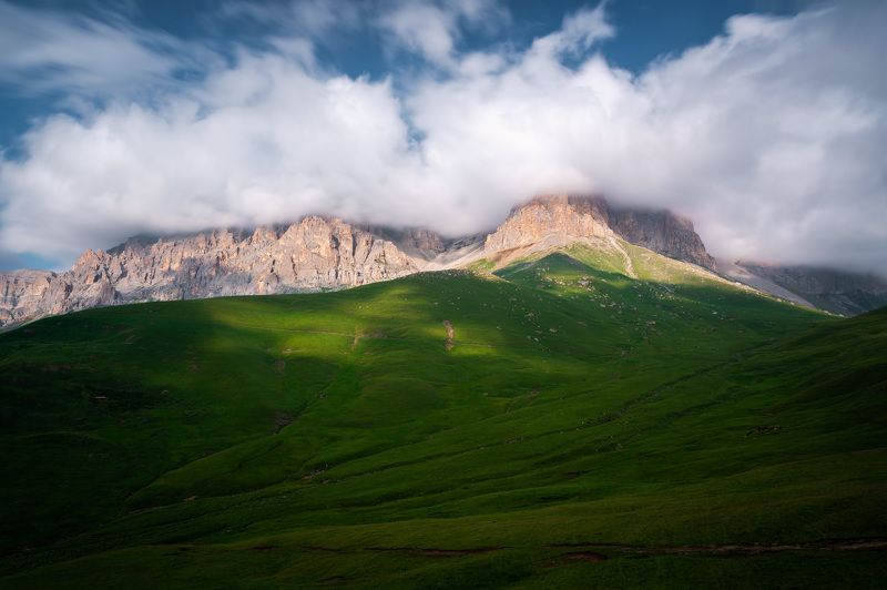 chegem summer mountains landscape sky meadow caucasus Чегем.photo preview